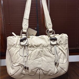 GALADAY Cream Leather Women's Bag